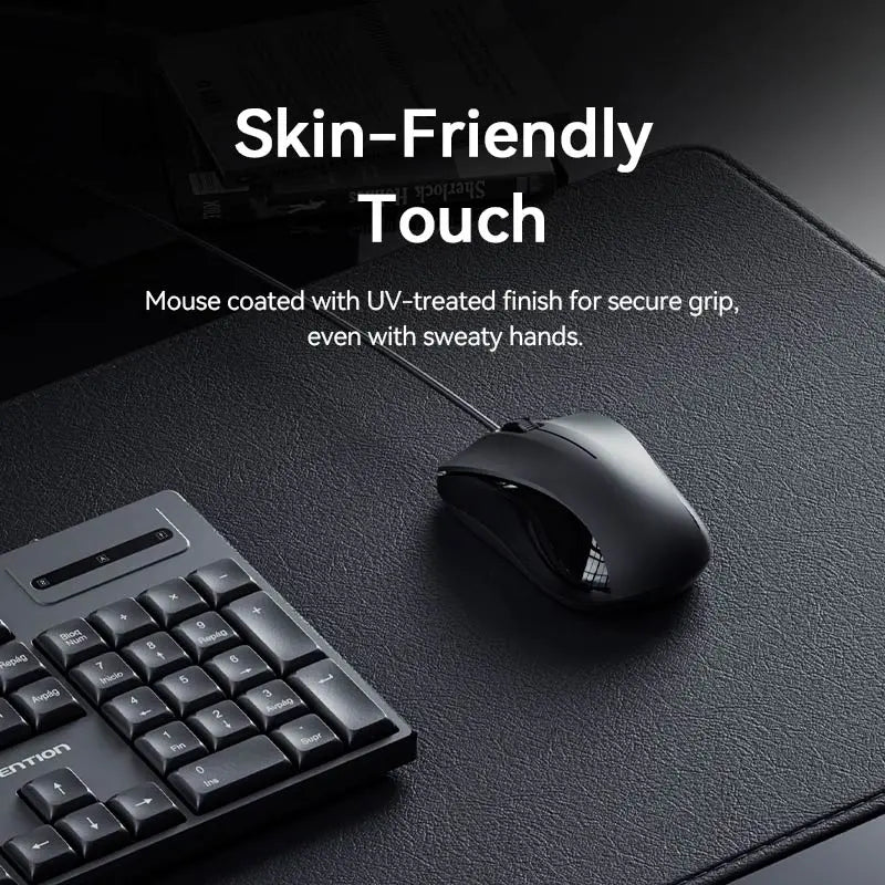 Kit Combo Teclado Y Mouse Silencioso Usb Español Vention Negro Negro