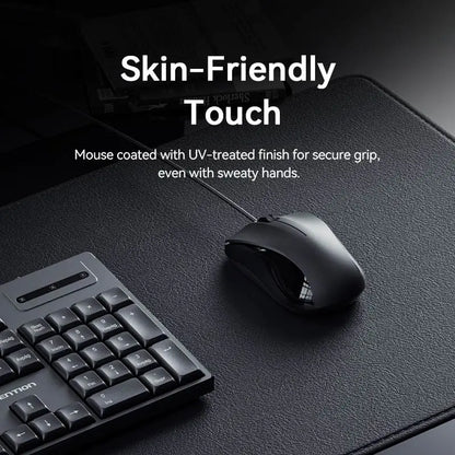 Kit Combo Teclado Y Mouse Silencioso Usb Español Vention Negro Negro
