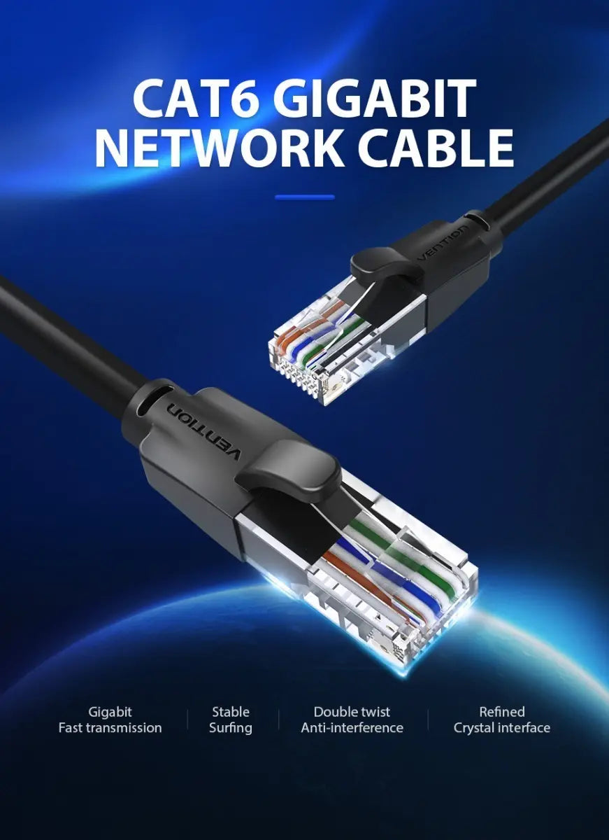Cable De Red Cat6 Patch Cord Utp 0,5 Metros Gigabit Vention