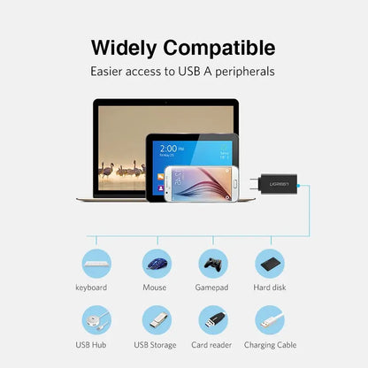 Adaptador Otg Usb 3,0 Hembra A Usb C Macho Ficha Ugreen Negro