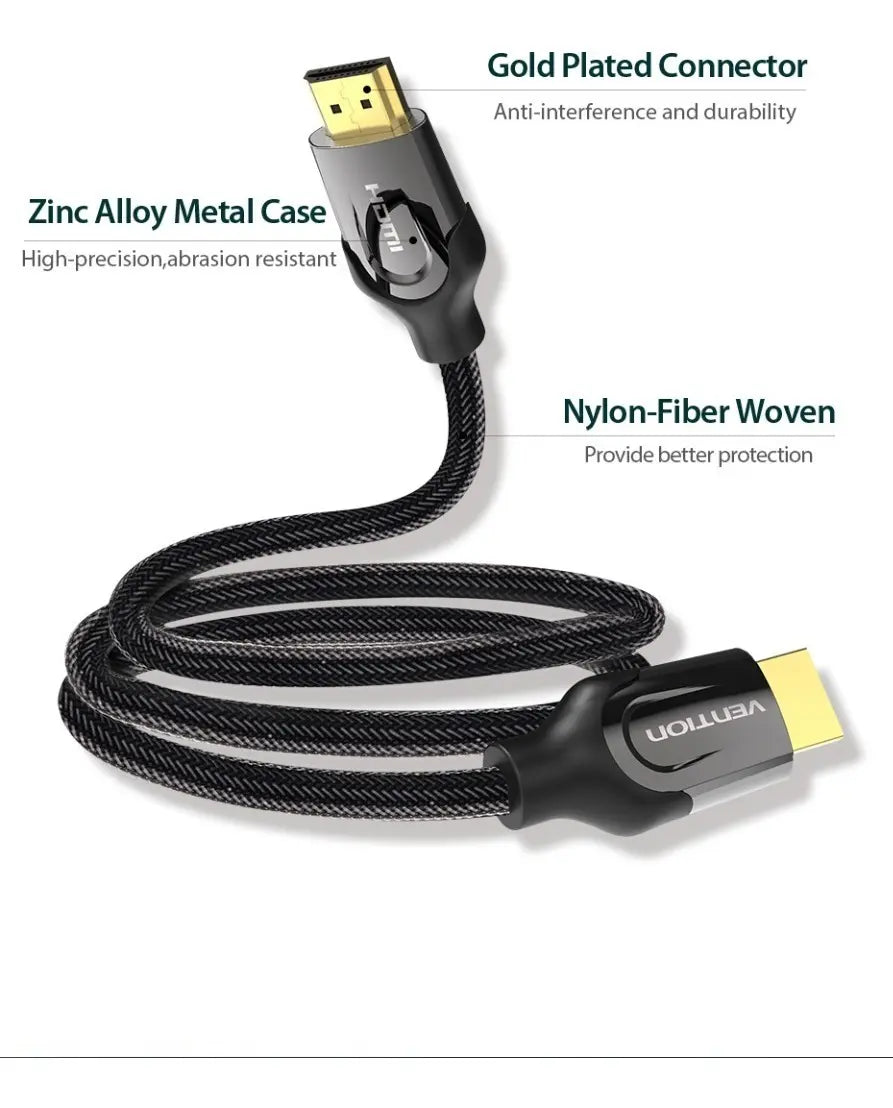 Cable Hdmi 2,0 4k 120hz Certif 1,5 M Hdr Arc 18gbps Vention