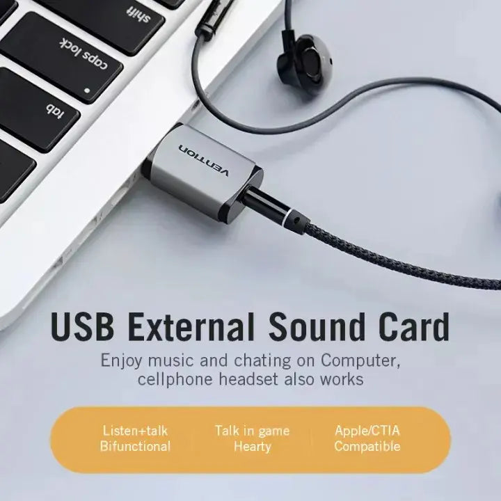 Adaptador Tarjeta De Audio Externo Usb Jack 3,5 Ctia Vention