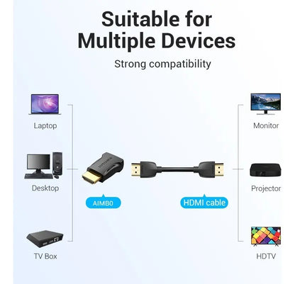 Adaptador X2 Hdmi Macho A Hdmi Hembra 4k Hd 3d Oro Vention