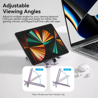Soporte P/ Celular Tablet Aluminio Plegable Purpura Vention