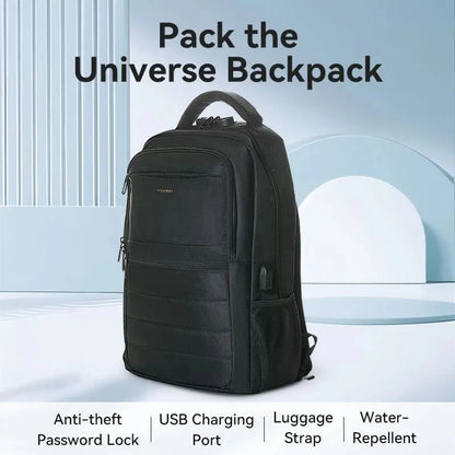 Mochila Porta Notebook 15,6 Candado Resistente Agua Vention Negro Liso