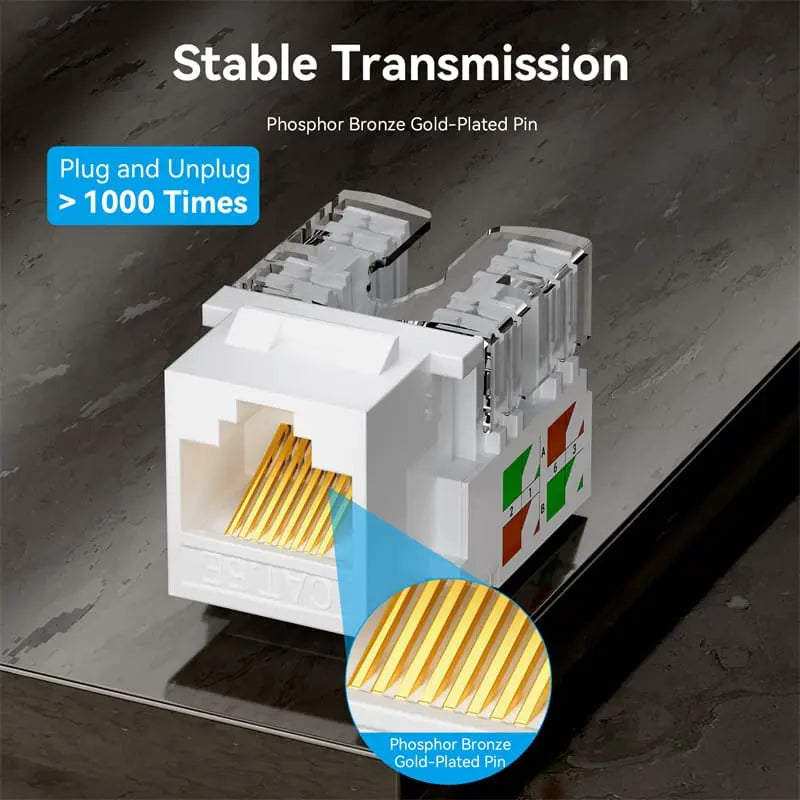 Jack Rj45 Keystone Ficha Utp Cat5e 100mbps Vention
