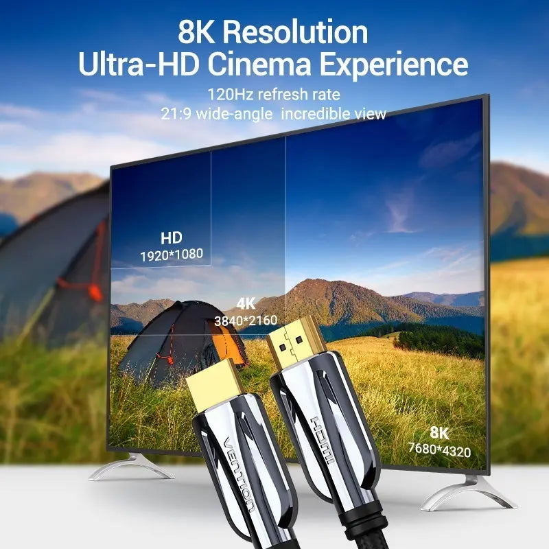 Cable Premium Hdmi 2,1 8k Earc 144hz Hdr 48gb 1,5 Mt Vention