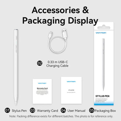Lápiz Tactil Optico Usb C 9 Horas Aluminio Para iPad Vention