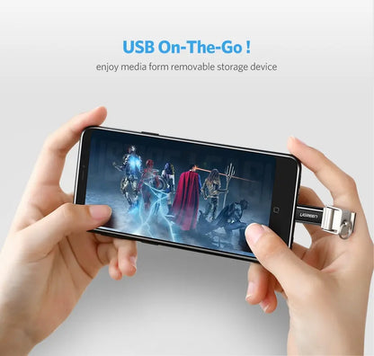 Adaptador Micro Usb Hembra A Usb C Macho Otg Ugreen Negro