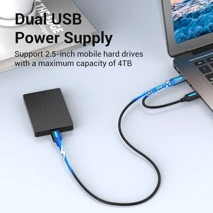 Cable Usb 3,0 A Micro B 1 Metro Disco Externo Doble Vention Negro