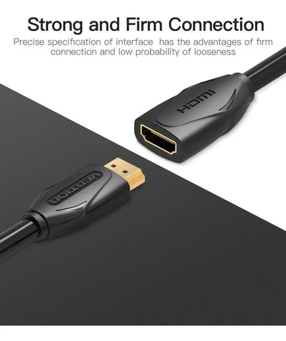 Cable Adaptador Extensor 2 Metros Hdmi Hembra A Macho Vention
