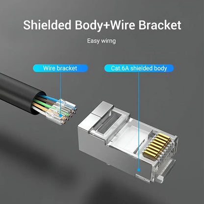 Ficha Red Rj45 Cat 6a Blindada Ftp X50 Vention