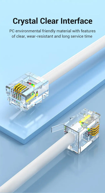 Cable Plano Linea Telefono 30mts Rj11 4 Hilos Blanco Vention