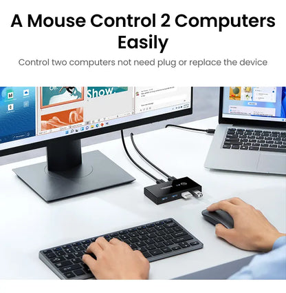 Switch Conmutador Kvm Para Compartir 4 Usb 3,0 2 Pc Ugreen