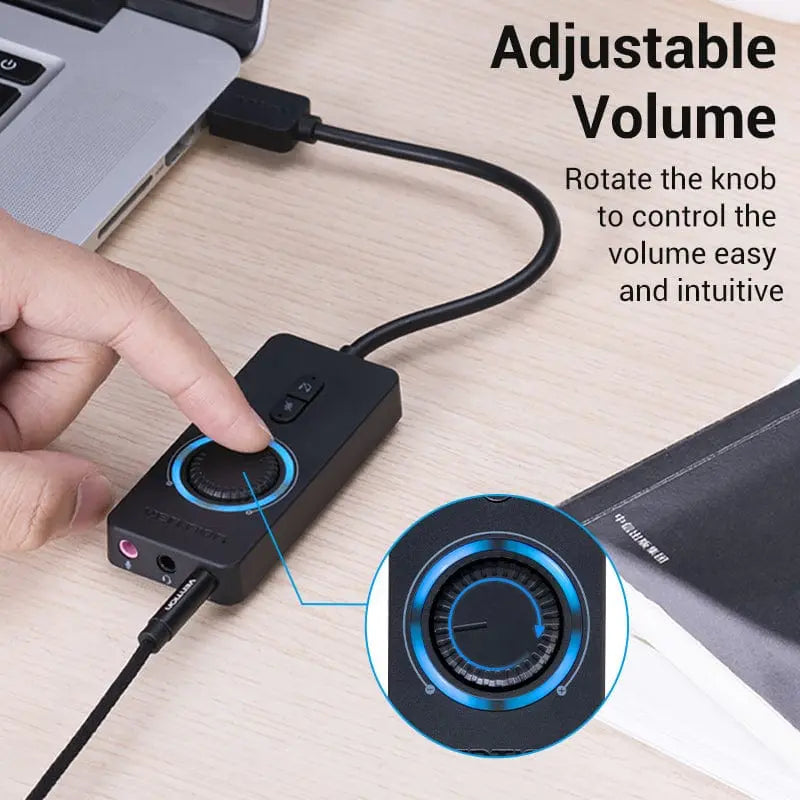 Tarjeta De Sonido Usb A Auxiliar Auricular Micro 1m Vention