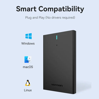 Carry Disk Sata 2,5p Hdd Ssd 6 Gbps Usb-c 3,1 Gen 2 Vention Negro