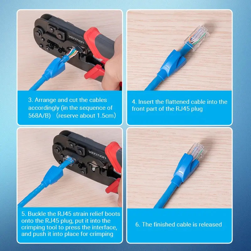 Bolsa 100 Capuchones Rj45 Fichas Cable De Red Azul Vention