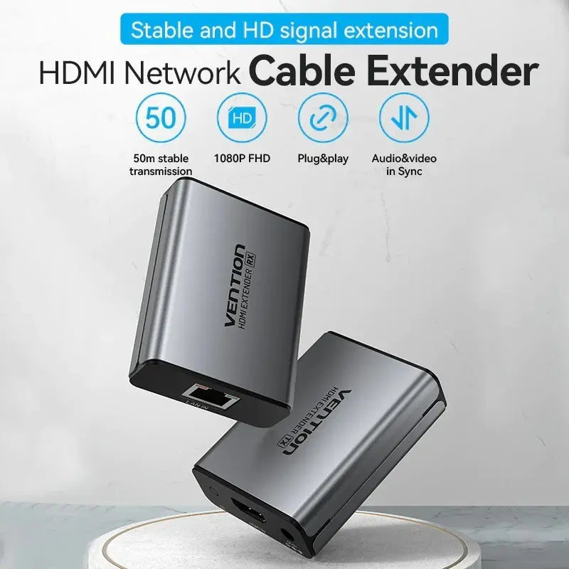 Extensor Hdmi 60 Metros 1080p 60hz Rj45 Red Vention