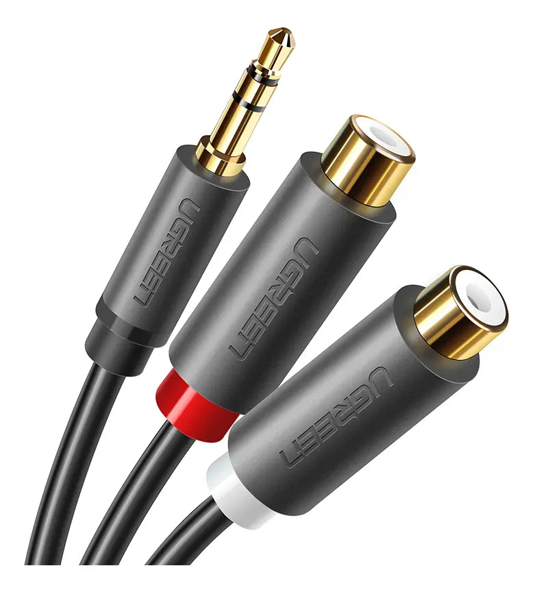Cable Audio Auxiliar Jack 3,5mm A 2 Rca Hembra 25cm Ugreen