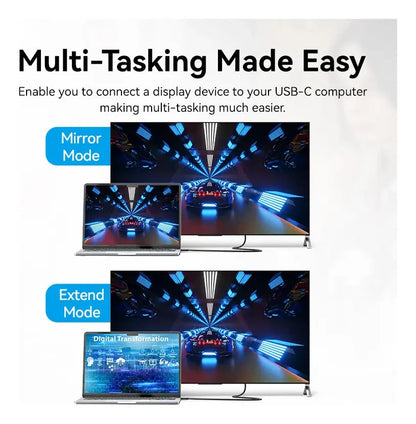 Cable Usb C A Display Port 1 M 4k 60hz Vention Negro