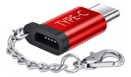 Ficha Adaptador Carga Llavero Micro Usb A Usb-c Rojo Evox