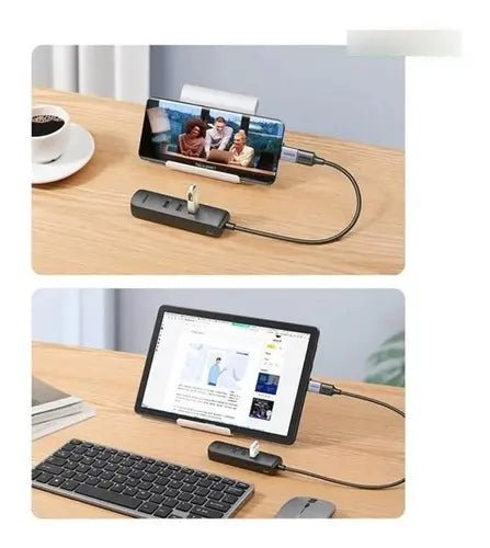 Multipuerto Adaptador Usb A Usb 2,0 X3 Y Rj45 100mbps Ugreen