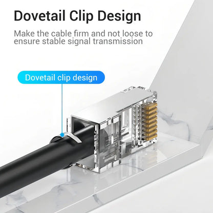 Ficha Red Plug Rj45 Cat7 Modular Ftp Metal X10 Vention