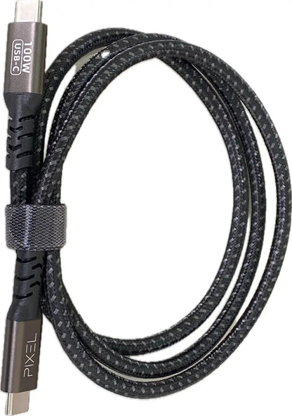 Cable Usb C 3,1 Trenzado 100w 5a 4k Carga Y Datos 1 Metro Negro