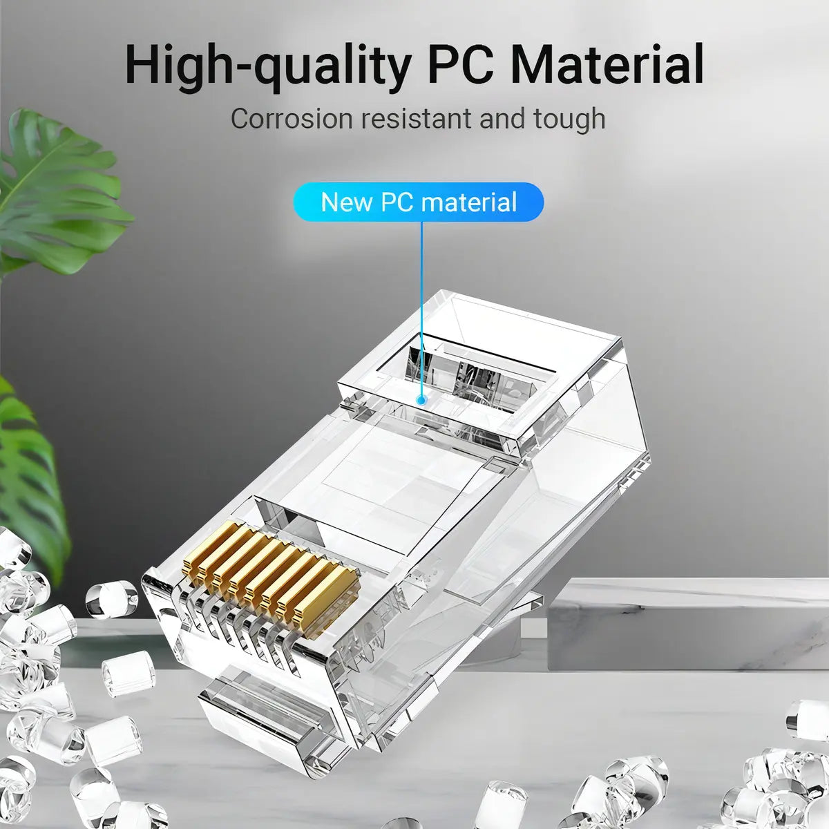 Ficha De Red Plug Cat6a Rj45 Modular Cable Utp X50 Vention