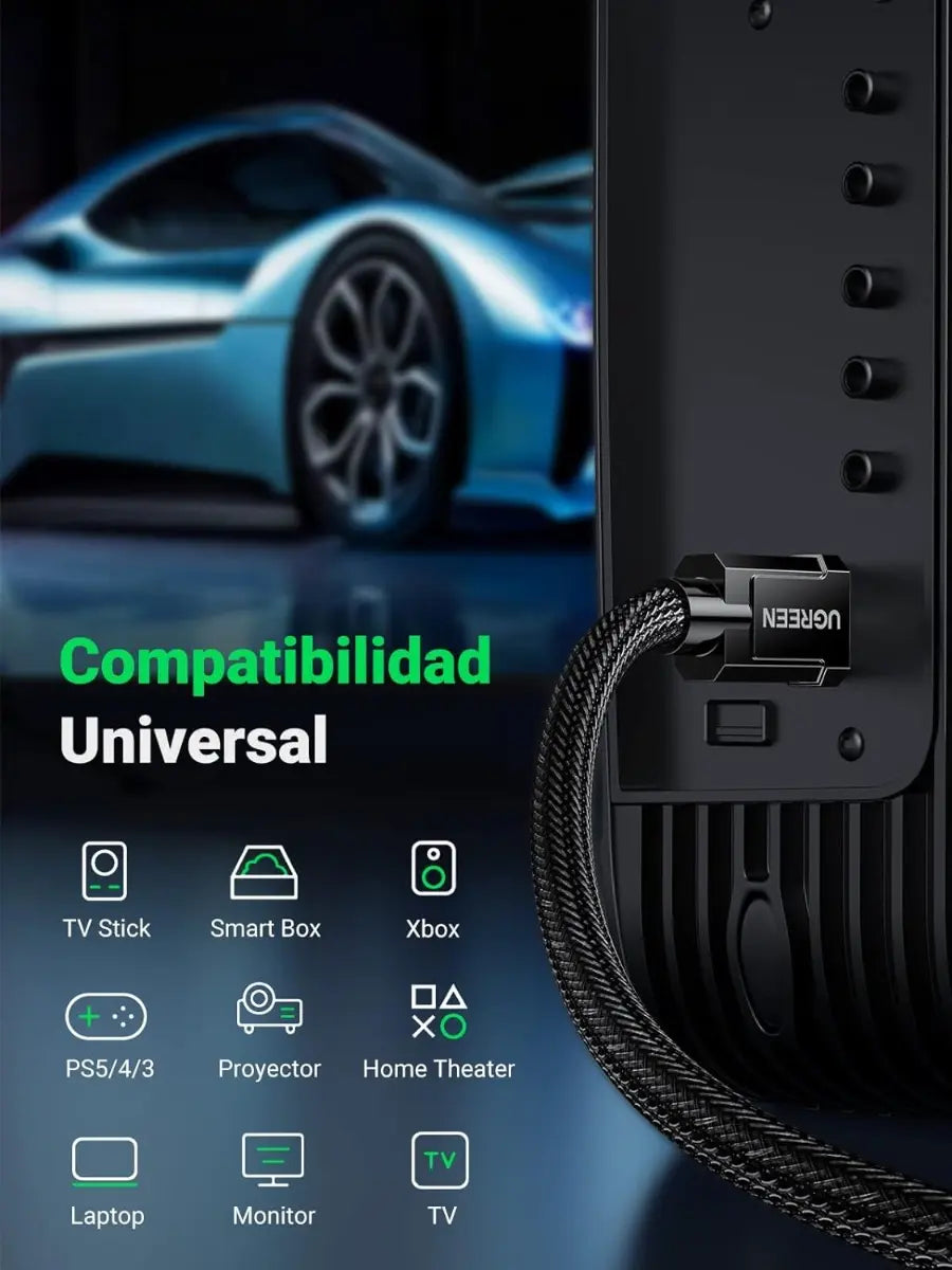 Cable Hdmi 2,1 8k 60hz Full Hd 4k 120hz Hdr Gamer 2m Ugreen