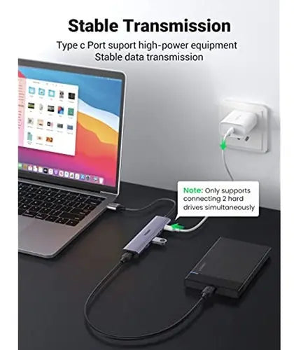 Hub Multipuerto Usb A Usb 3,0 X4 Usb-c Aluminio Ugreen