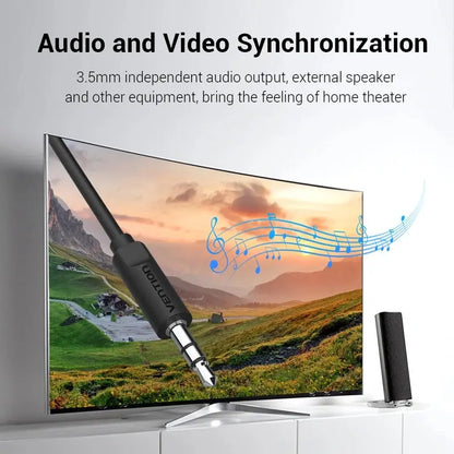 Cable Conversor Hdmi A Vga + Usb Power + Auxiliar 1m Vention