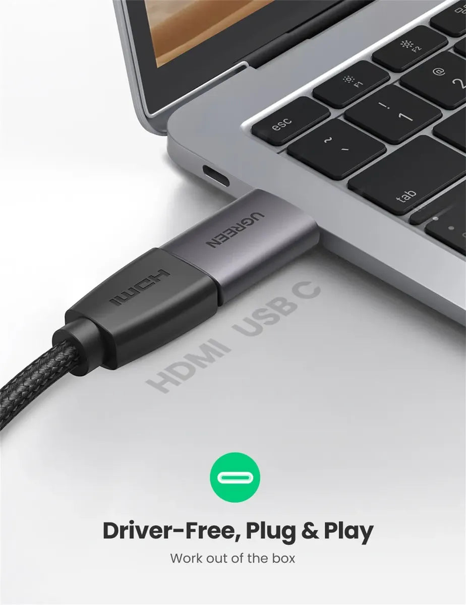 Adaptador Usb C A Hdmi 4k 60hz Pc Mac Celular Ugreen Gray