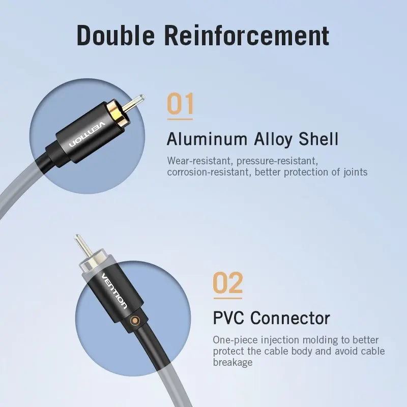 Cable Digital Audio Coaxial Rca De Audio Video 1,5m Vention