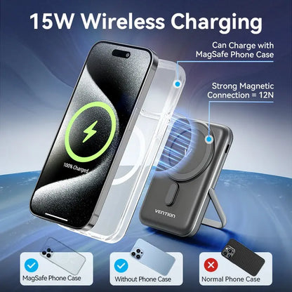 Power Bank Cargador Inalambrico Portatil 10000mah Vention