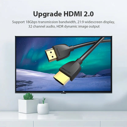 Cable Hdmi 2,0 Certificado Ultra Liviano 4k Hdr 1 Mt Vention