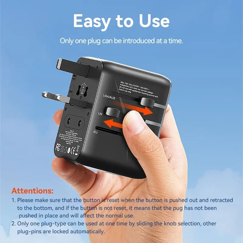 Cargador Universal De Viaje Usb 20w 3a Bivolt Vention Negro