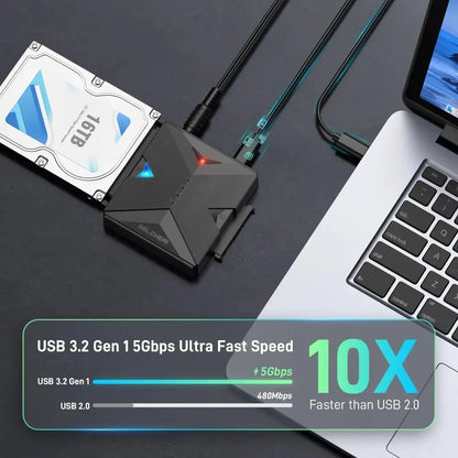 Docking Station Doble Bahia Usb 3,2 Sata 2,5 / 3,5 Belcheri