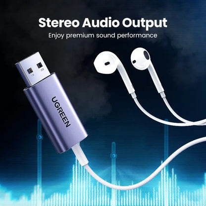 Adaptador De Audio Externo Usb 2,0 A 3,5 Mm Ugreen