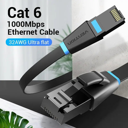 Cable Red Cat6 Plano Flat 0,5m Patch Cord Utp Rj45 Vention