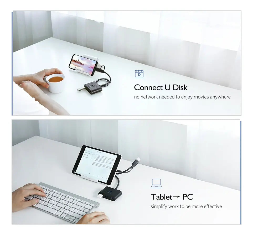Hub Multipuerto 4 En 1 Usb 3,0 Y Usb C A Usb X4 5gbps Ugreen