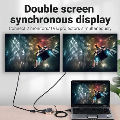 Splitter Adaptador Vga Para 2 Monitores 1080p Vention