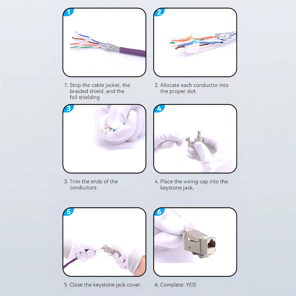 Ficha Jack Rj45 Keystone Utp Cat7 10gbps Vention