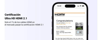Cable Hdmi 2,1 8k 60hz Full Hd 4k 120hz Hdr Gamer 2m Ugreen