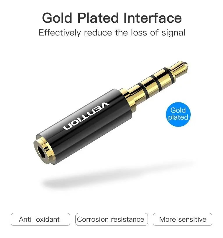Adaptador Premium De Audio Jack 2,5mm A Jack 3,5mm - Vention