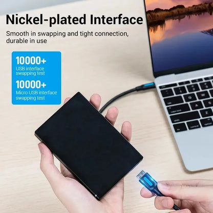 Cable Usb-c 3,0 A Usb Micro-b 2a 5gbps 0,5 Metros Vention Negro
