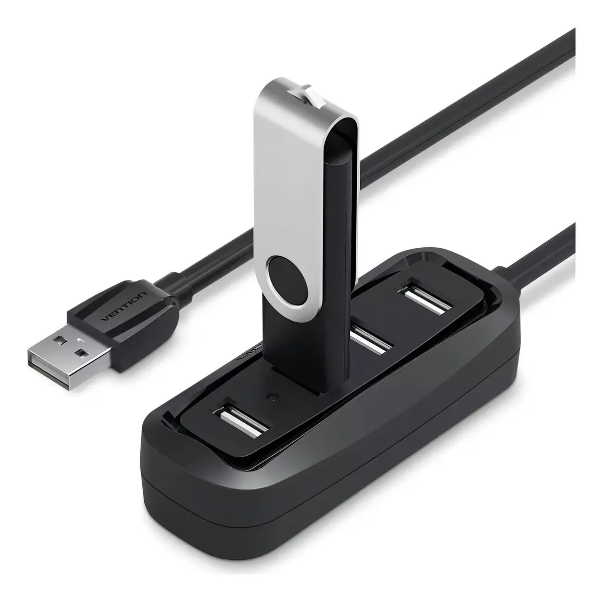 Hub Premium Usb 4 Puertos 2,0 Con Cable 0,5 M Vention Negro