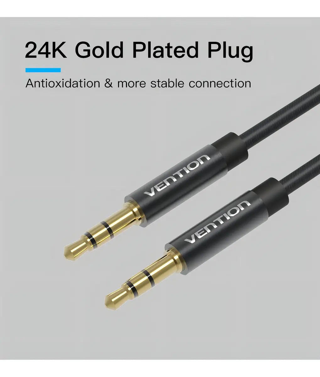 Cable Audio Auxiliar 1,5m Jack 3,5mm Macho A Macho Vention