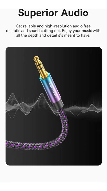 Cable Audio Auxiliar Mini Plug 3,5 Mm 1 M Aluminio Vention