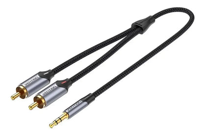Cable Trenzado Adaptador De Aux 3,5mm A 2 Rca 3m Vention